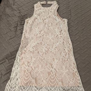 Ivory lace cocktail dress